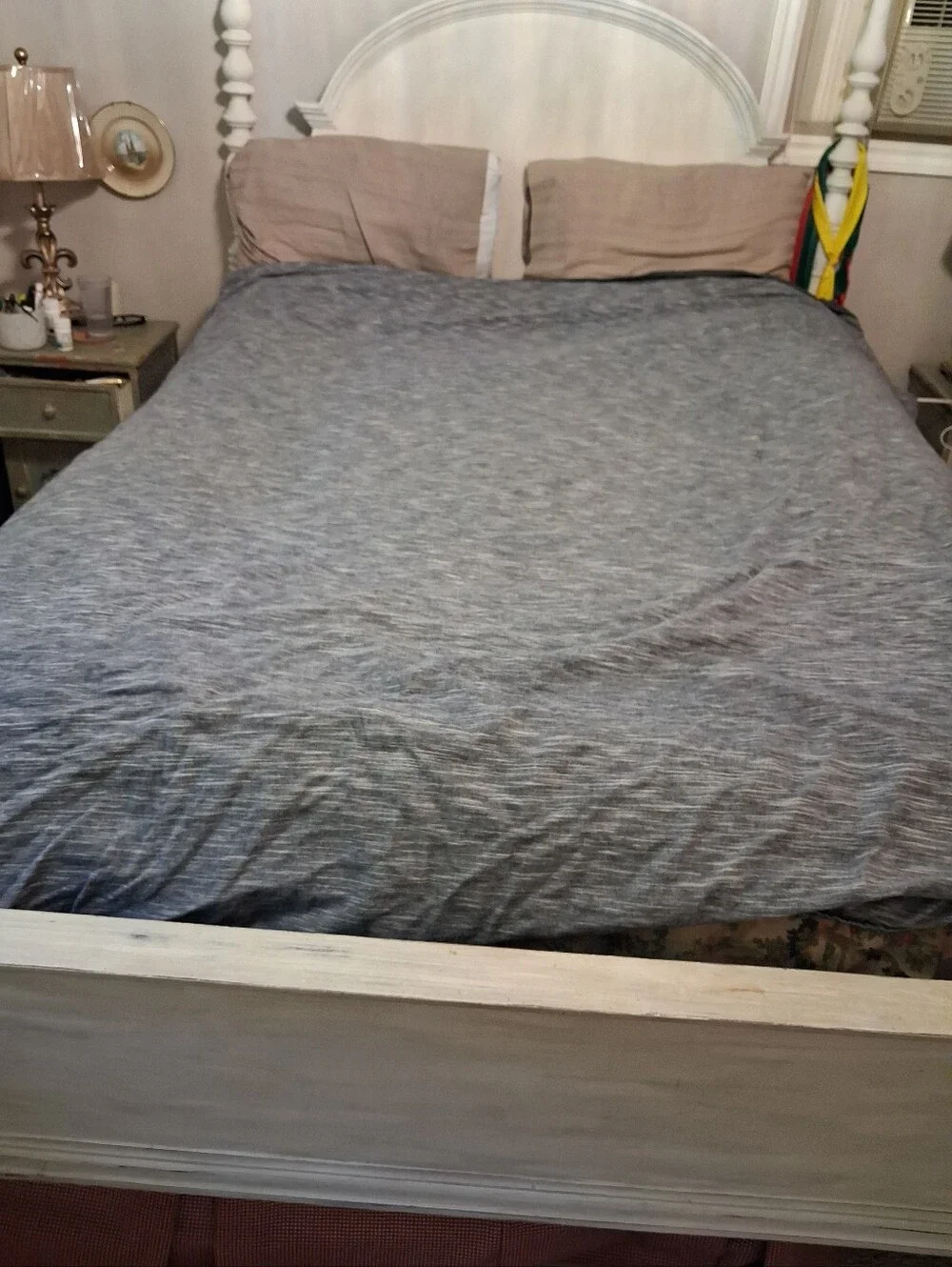 West Elm Queen/Full Heathered Gray Organic Cotton Duvet
